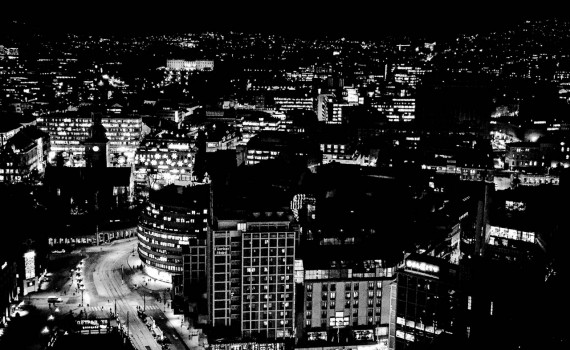 The royal castle in black and white